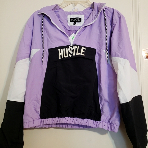 Rue21 Jackets \u0026 Coats | Rue 21 Windbreaker Jacket | Color: Black/Purple | Size: S | Carm1760's Closet